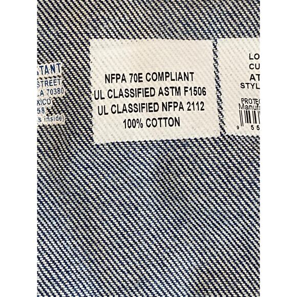 Lapco Mens 2XL Fire-Resistant ATPV 18 Protect 450 Denim B13FRDN Bib-Overalls - Picture 7 of 12